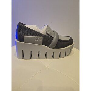 United Nude Loafers Composite Grip Shoes Gray Leather Wedge Chunky Platform 40 9